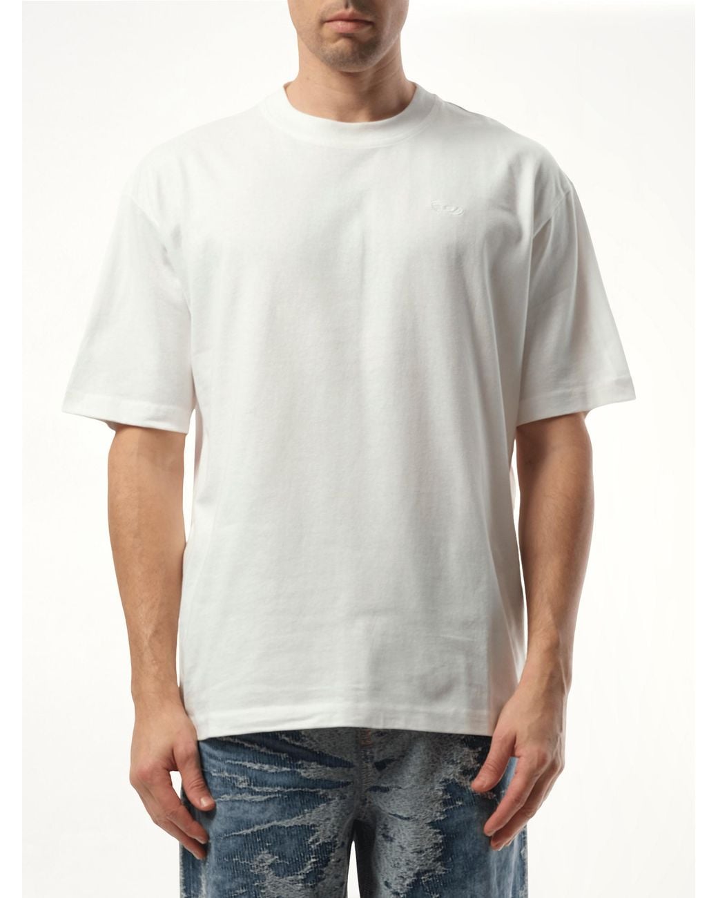 DIESEL Gray T-Boggy Oval D T-Shirt for men