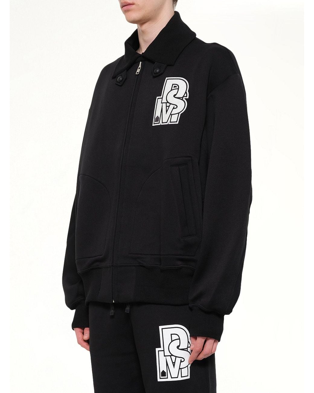 DSM KEI NINOMIYA Black Doublet Knit Varsity Jacket for men