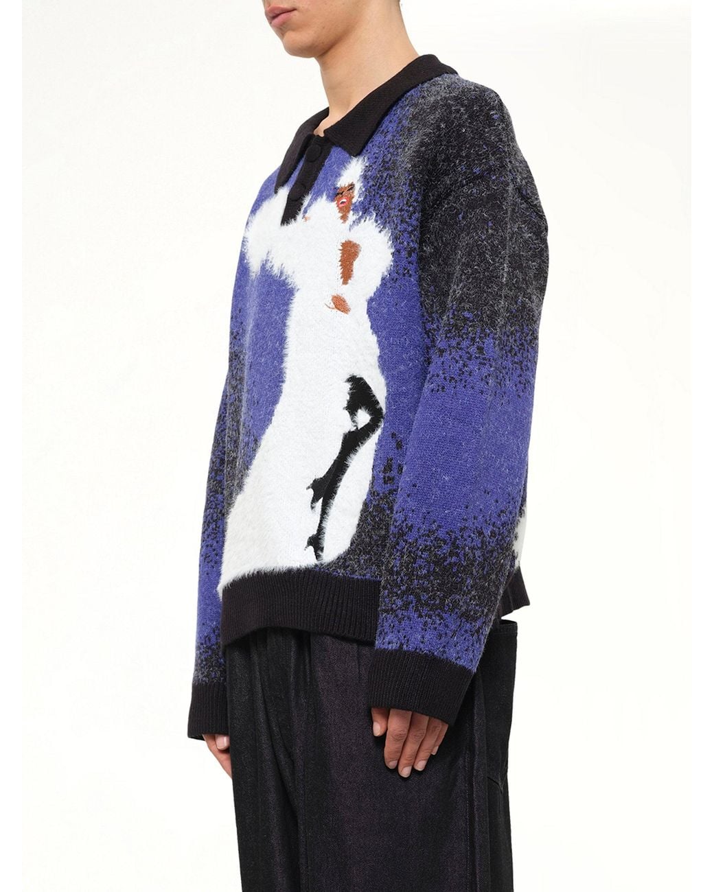 House of Errors Blue Femme Fatale Knitted Rugby for men