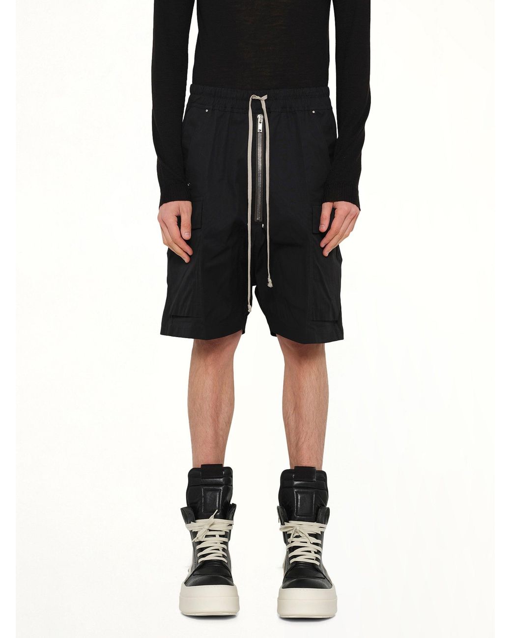 Rick Owens Black Cargobela Shorts for men