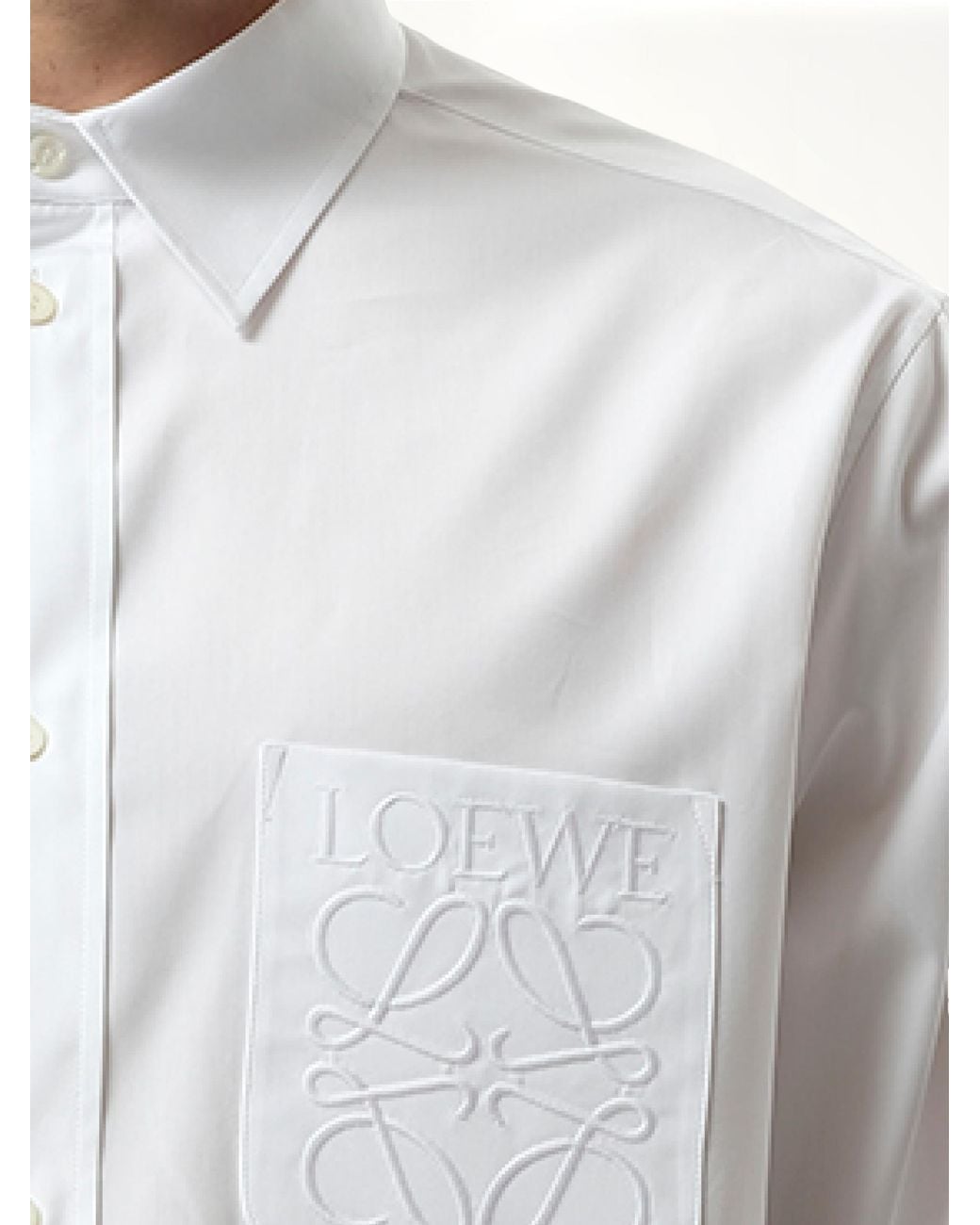 Loewe Gray Anagram Embossed Shirt for men