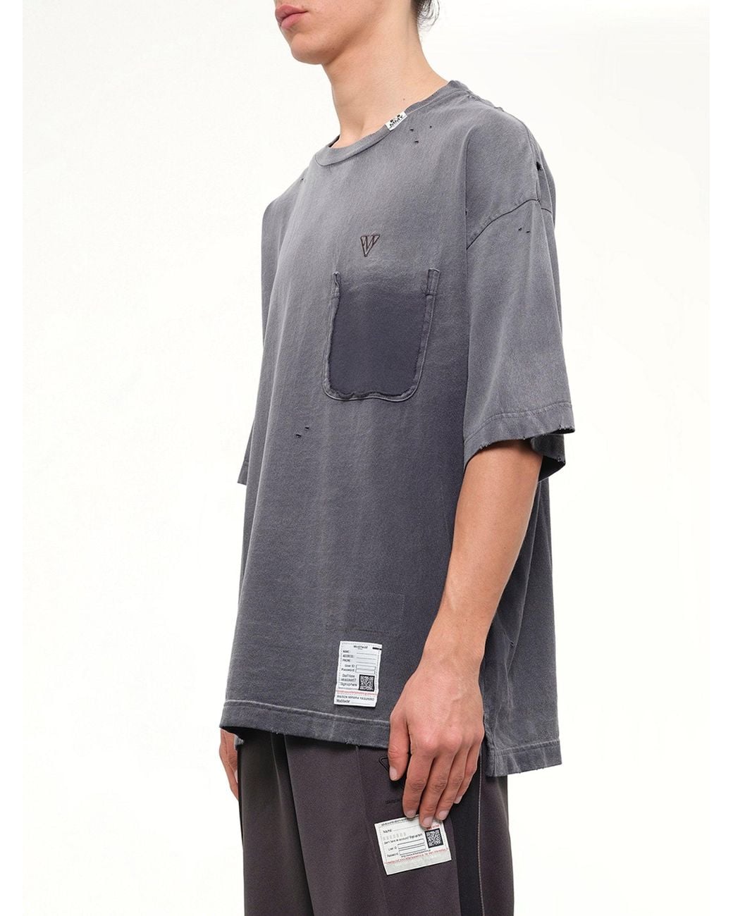 Maison Mihara Yasuhiro Gray Sun Faded T-Shirt for men