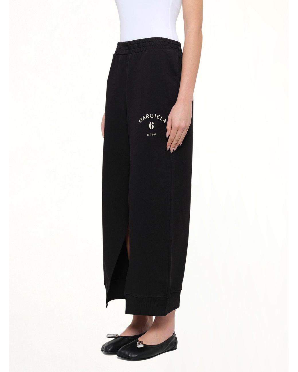 MM6 by Maison Margiela Black Cotton Sweatpants
