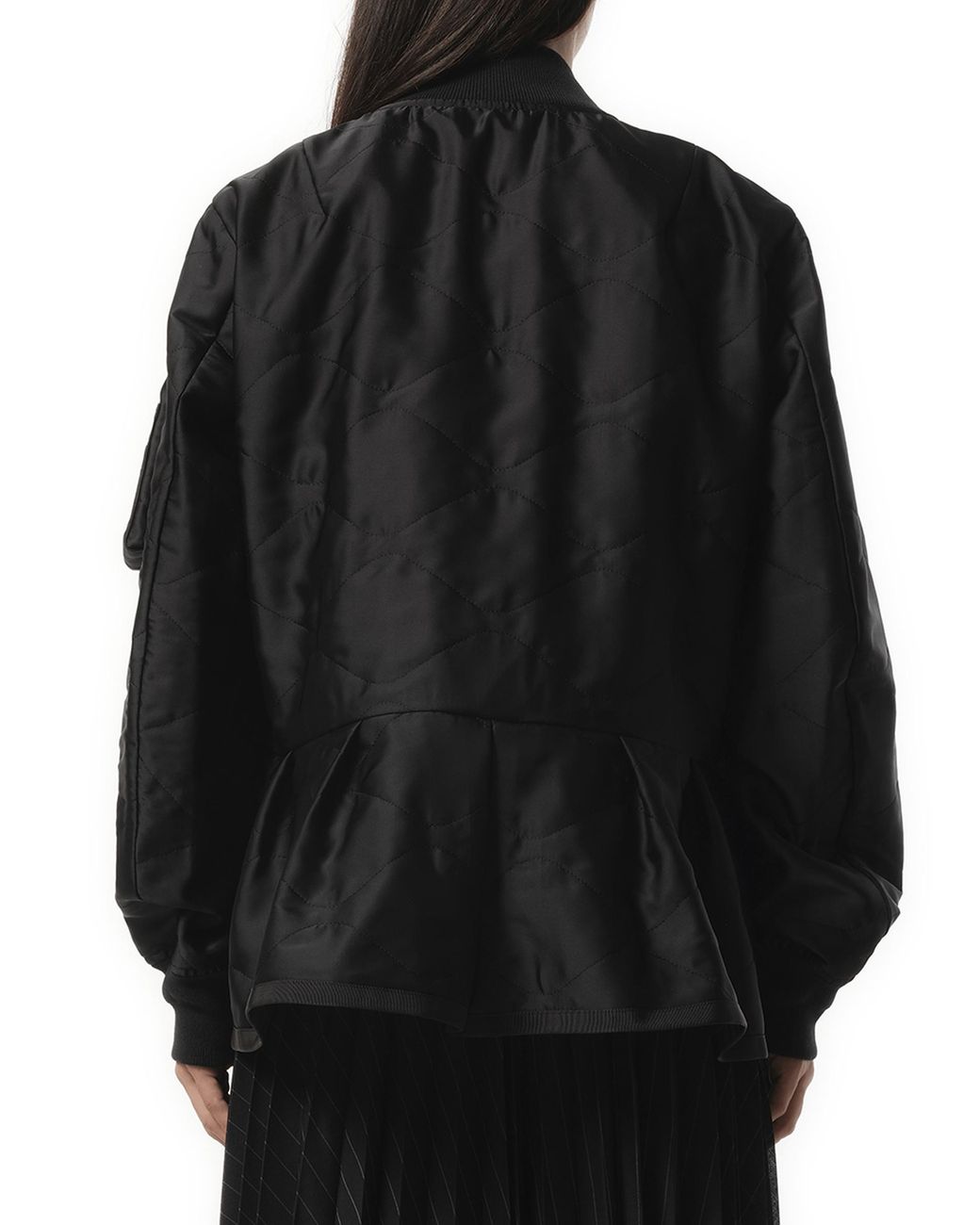 Sacai Quilted Satin Blouson Bomber Jacket, 100% Polyester in