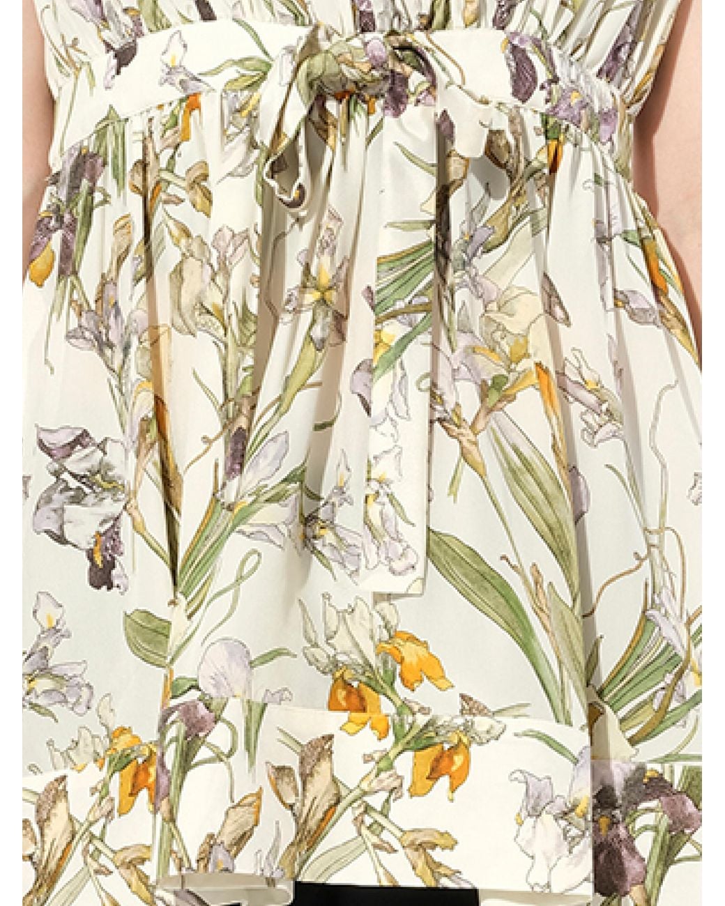 McQueen White Iris Print Dress