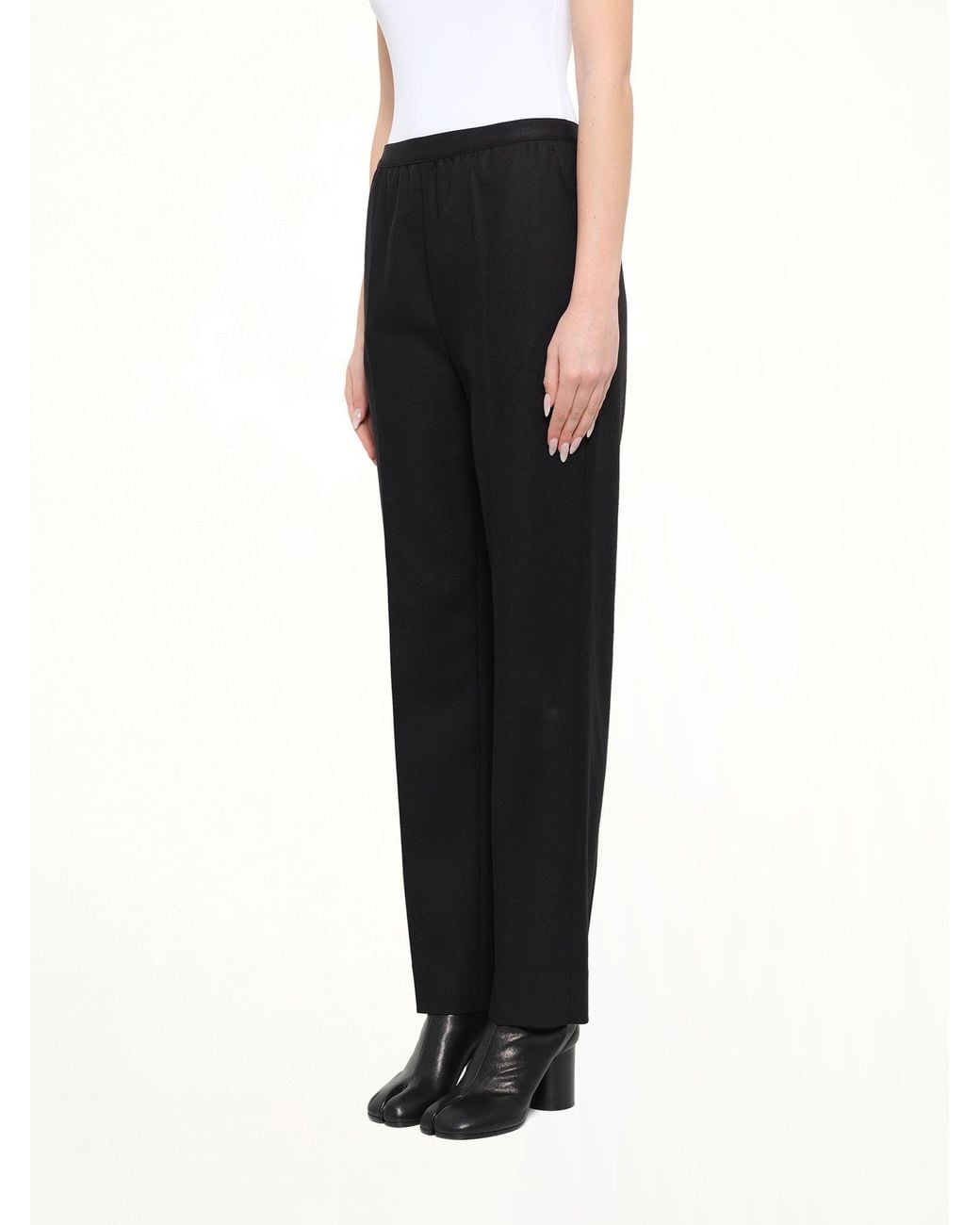 Maison Margiela Black Minimal Elastic Waistband Trousers