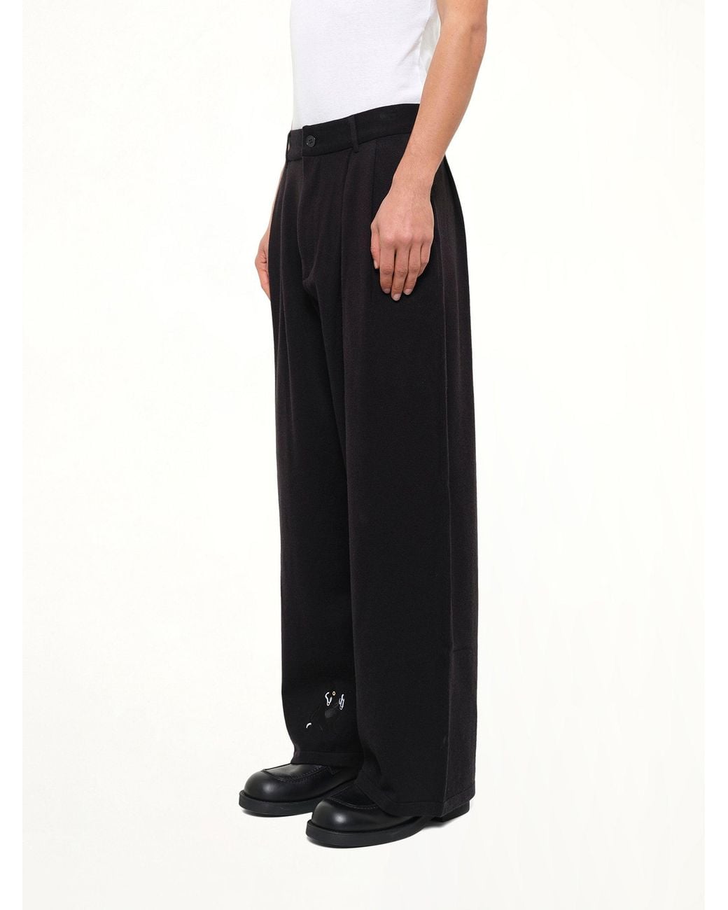 House of Errors Black Knitted Cat Burglar Trousers for men