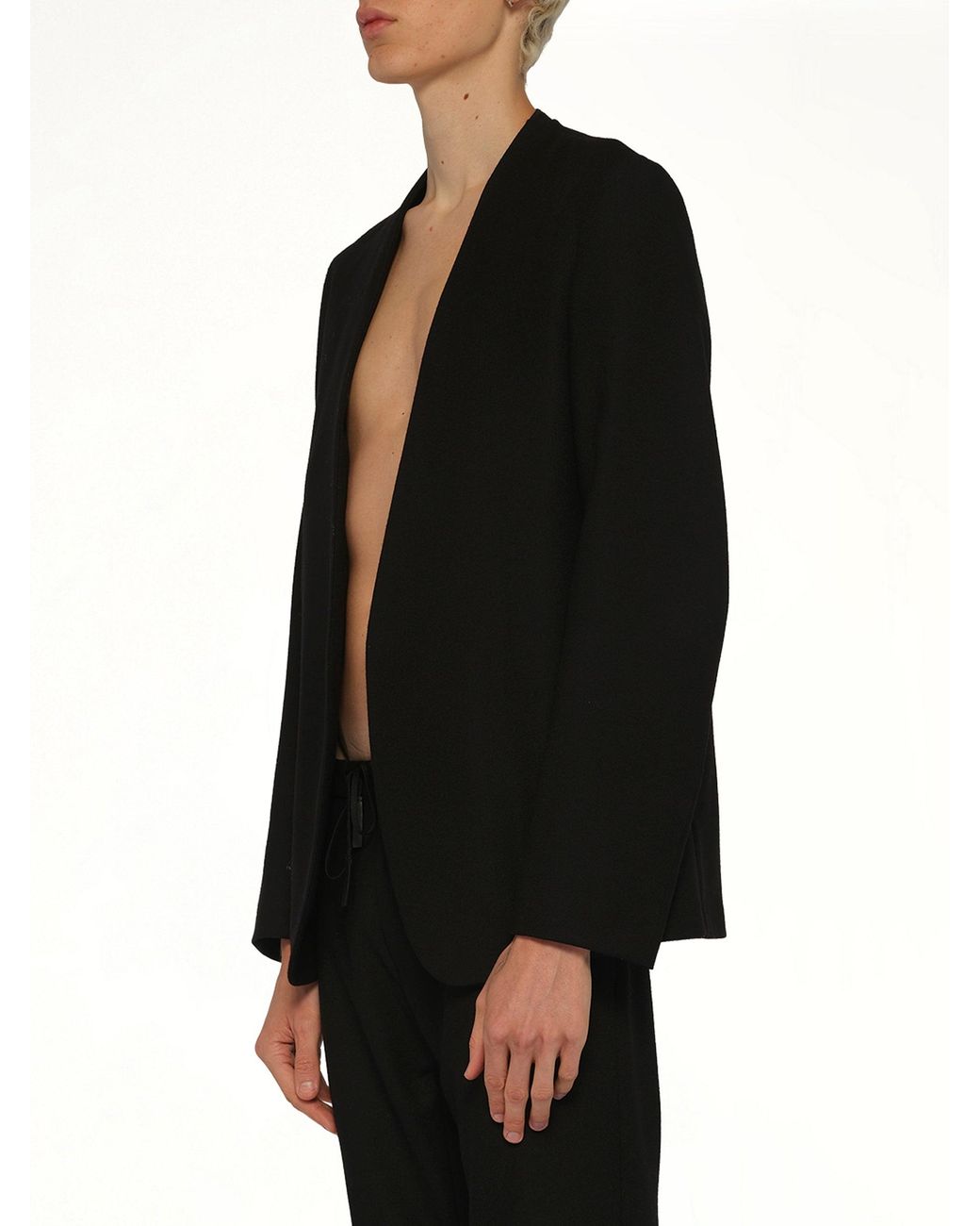 Maison Margiela Black Collarless Jacket for men