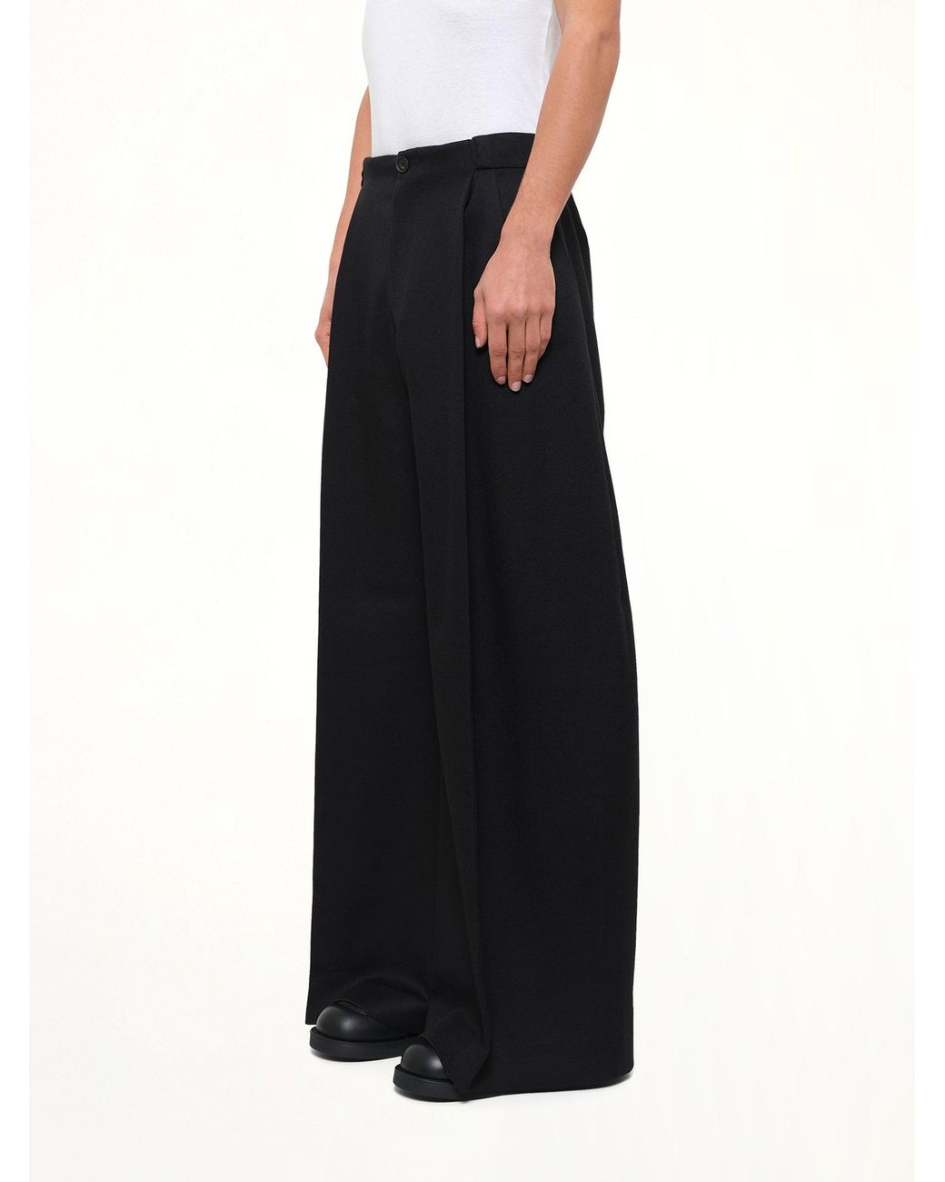 Egonlab Black Tailoring Wool Wide Pant for men