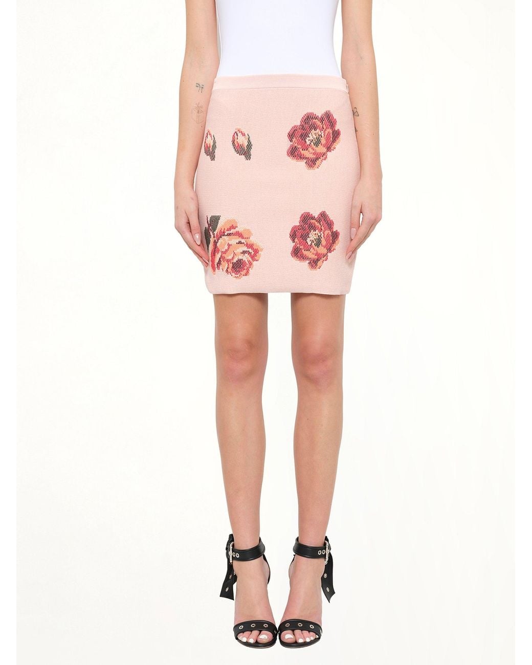 McQueen Pink Tapestry Jacquard Mini Skirt