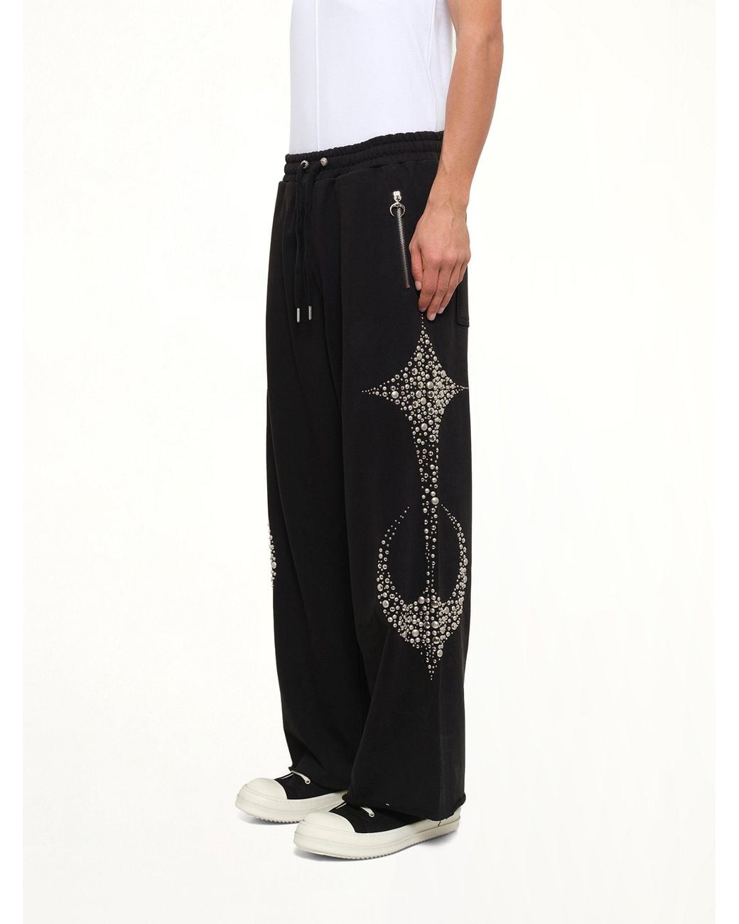 THUG CLUB Black Iron Steel Focus Sweatpants for men