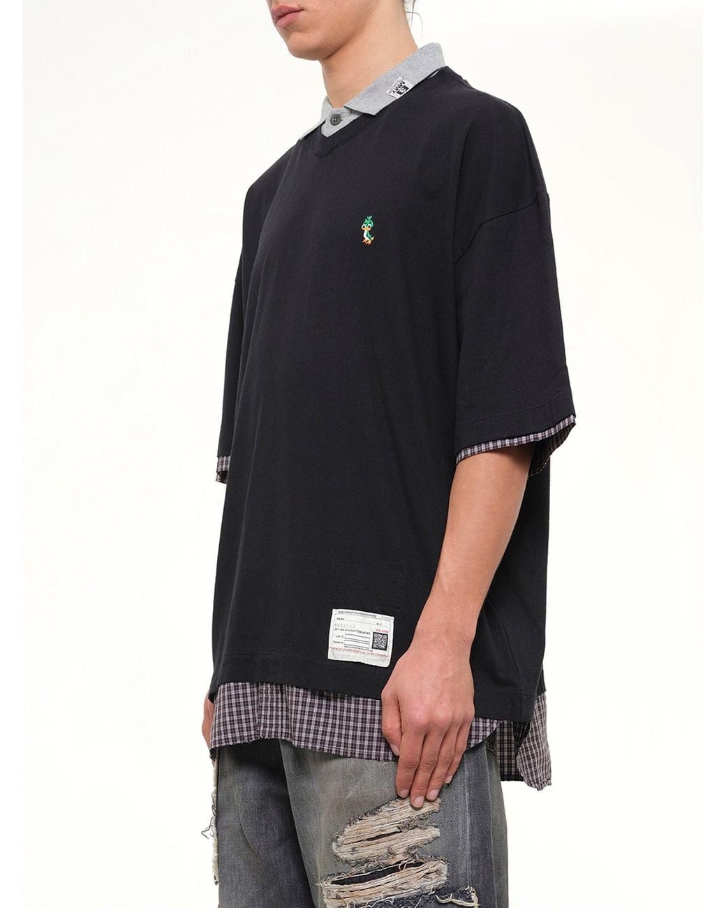 Maison Mihara Yasuhiro Black Triple Layered T-Shirt for men