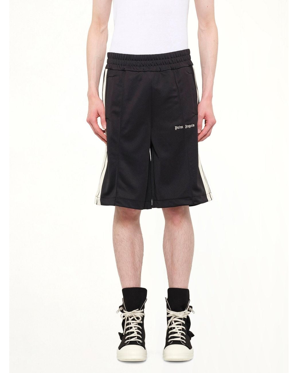 Palm Angels Black Classic Logo Track Shorts for men