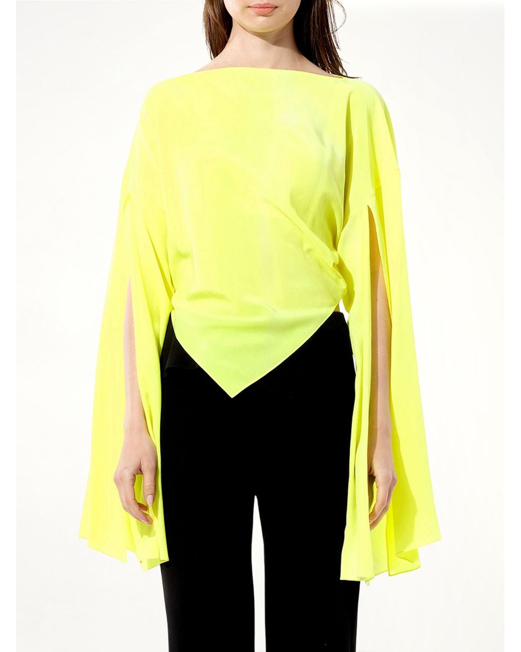 Balenciaga Yellow Crepe Top