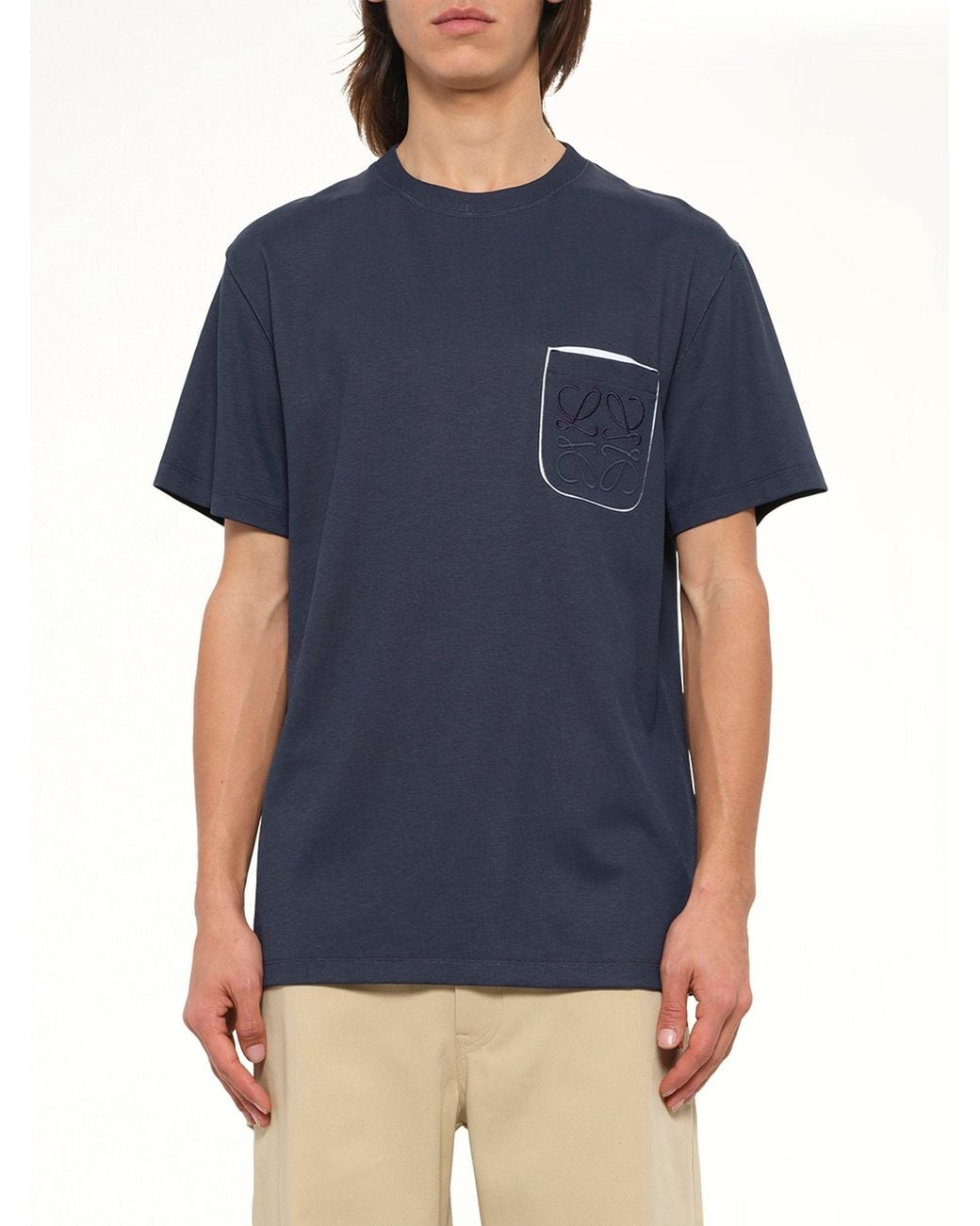 Loewe Blue Two-Tone Regular Fit T-Shirt for men
