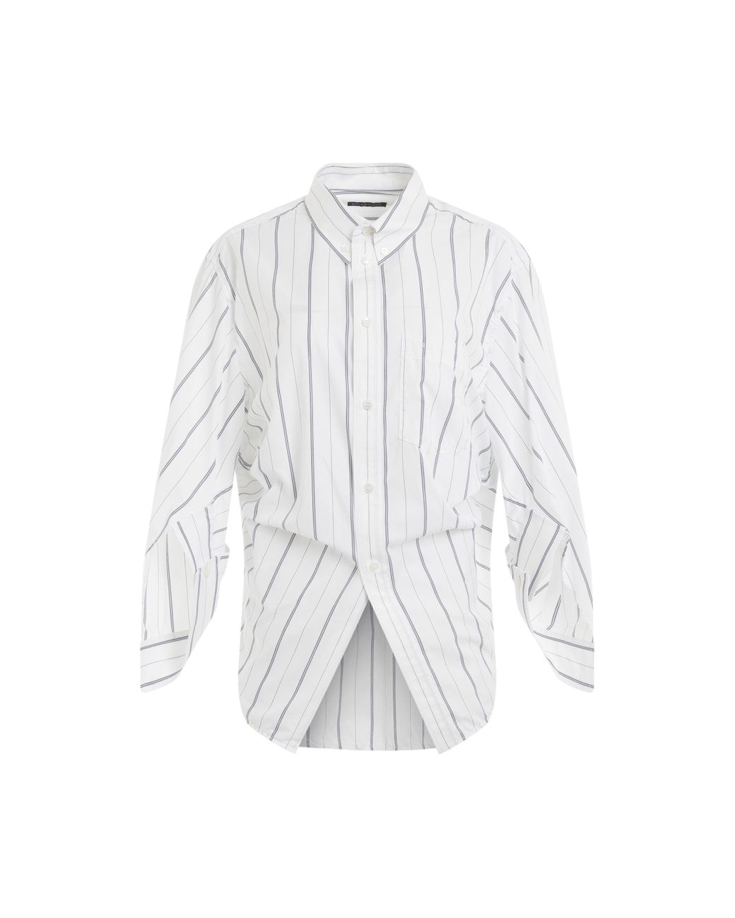Balenciaga Stripe Wing Shirt In White/navy | Lyst