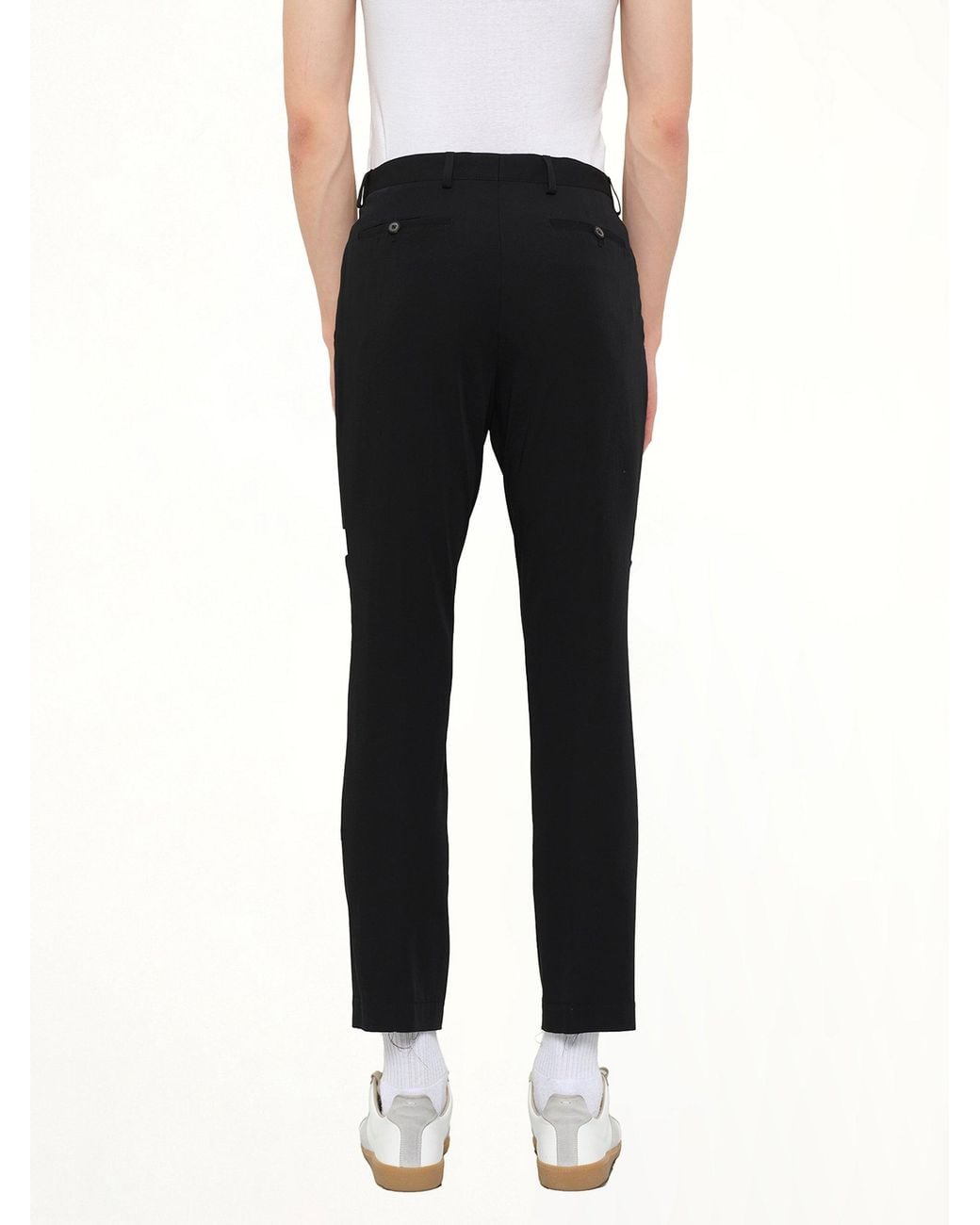 Lanvin Black Slim Crop Patch Trousers for men