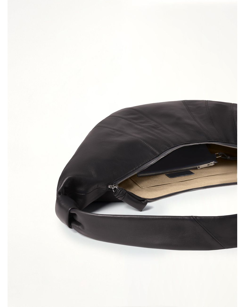 Lemaire Black Croissant Large Soft Nappa Leather Bag