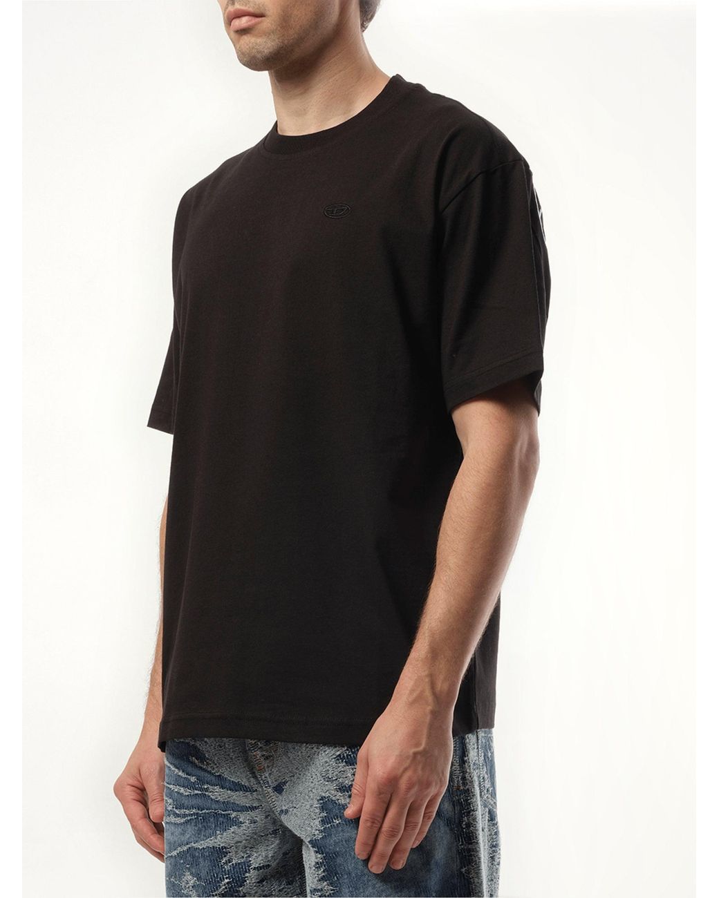 DIESEL Black T-Boggy Oval D T-Shirt for men