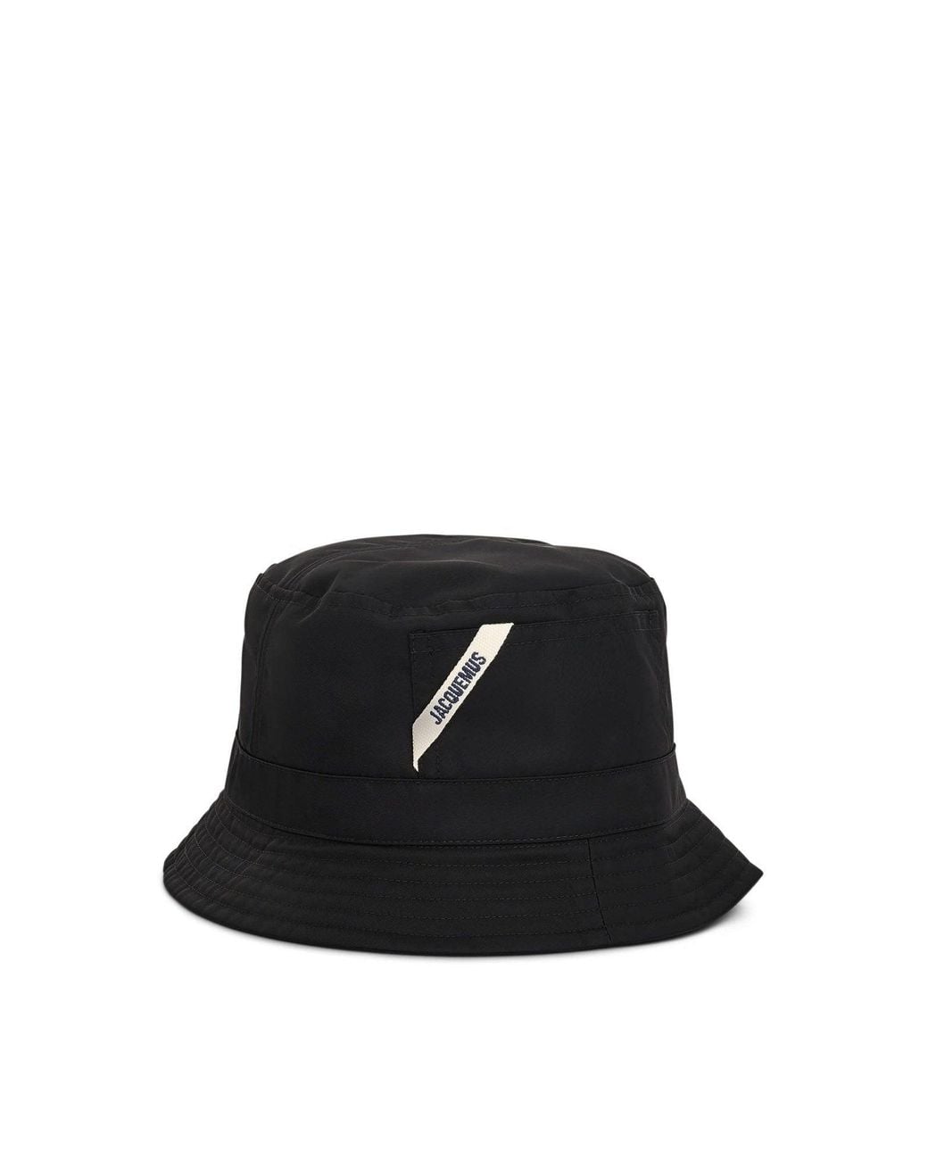 Jacquemus Black Ovalie Logo Bucket Hat