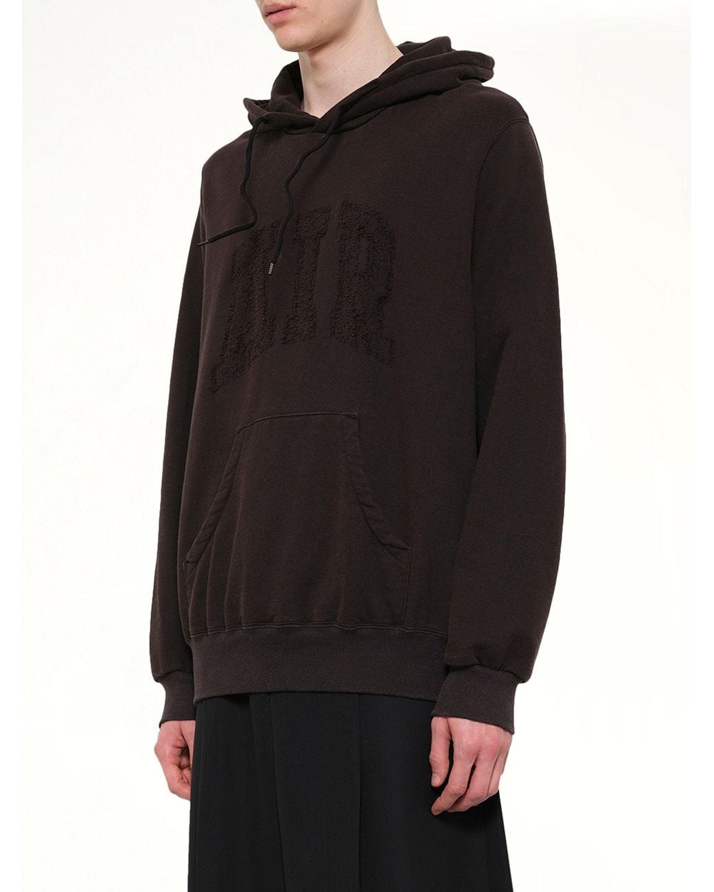 Doublet Black Threadless Air Embroidery Hoodie for men