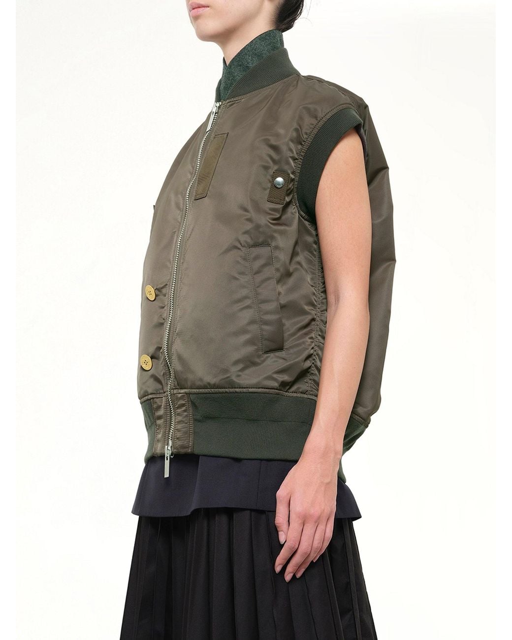 Sacai Blue Nylon Twill X Suiting Vest