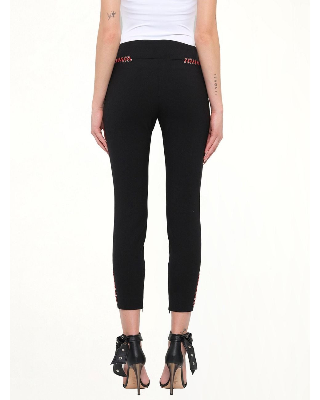 McQueen Black Leather Trousers