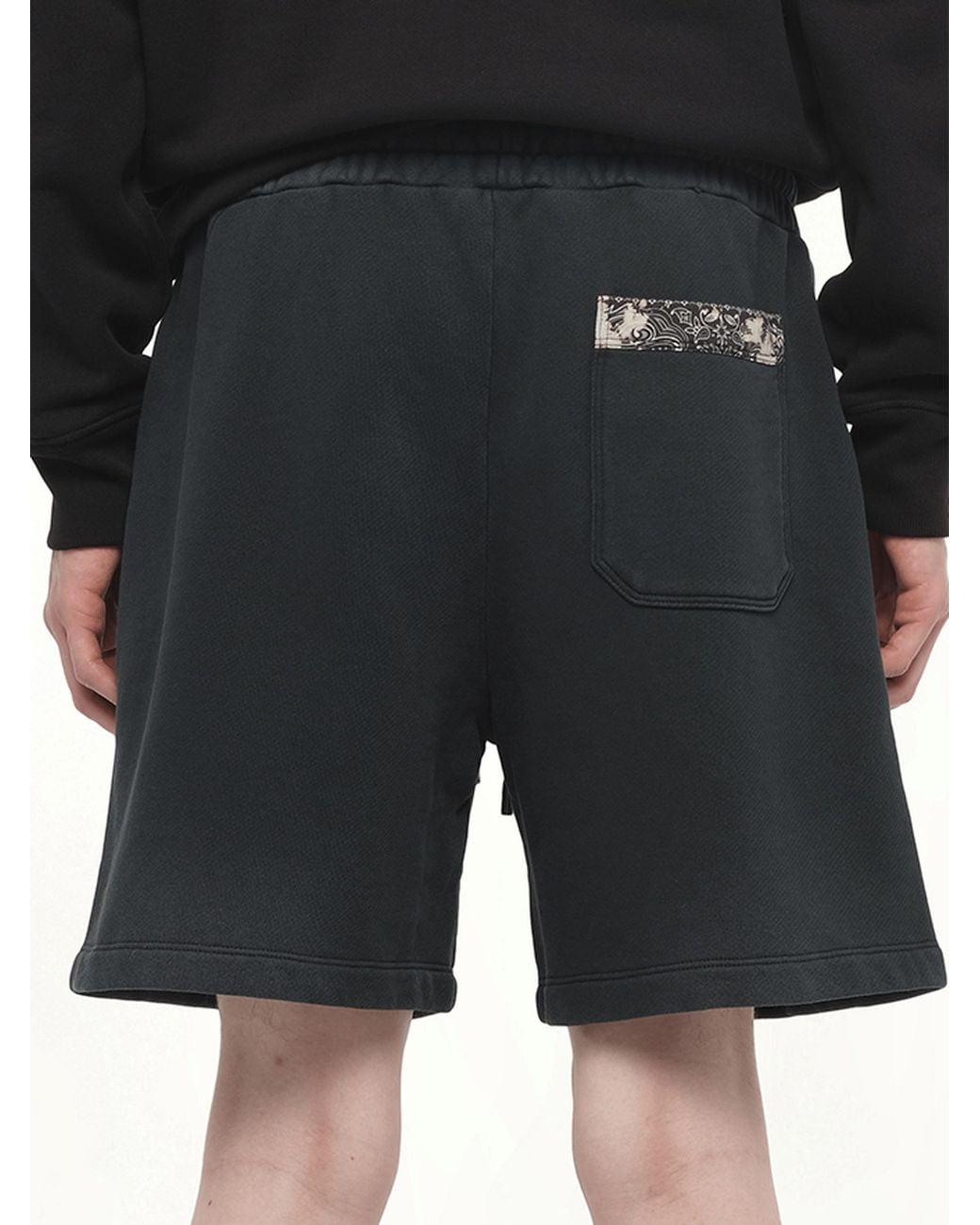 Amiri Black Bleach Bandana Shorts for men