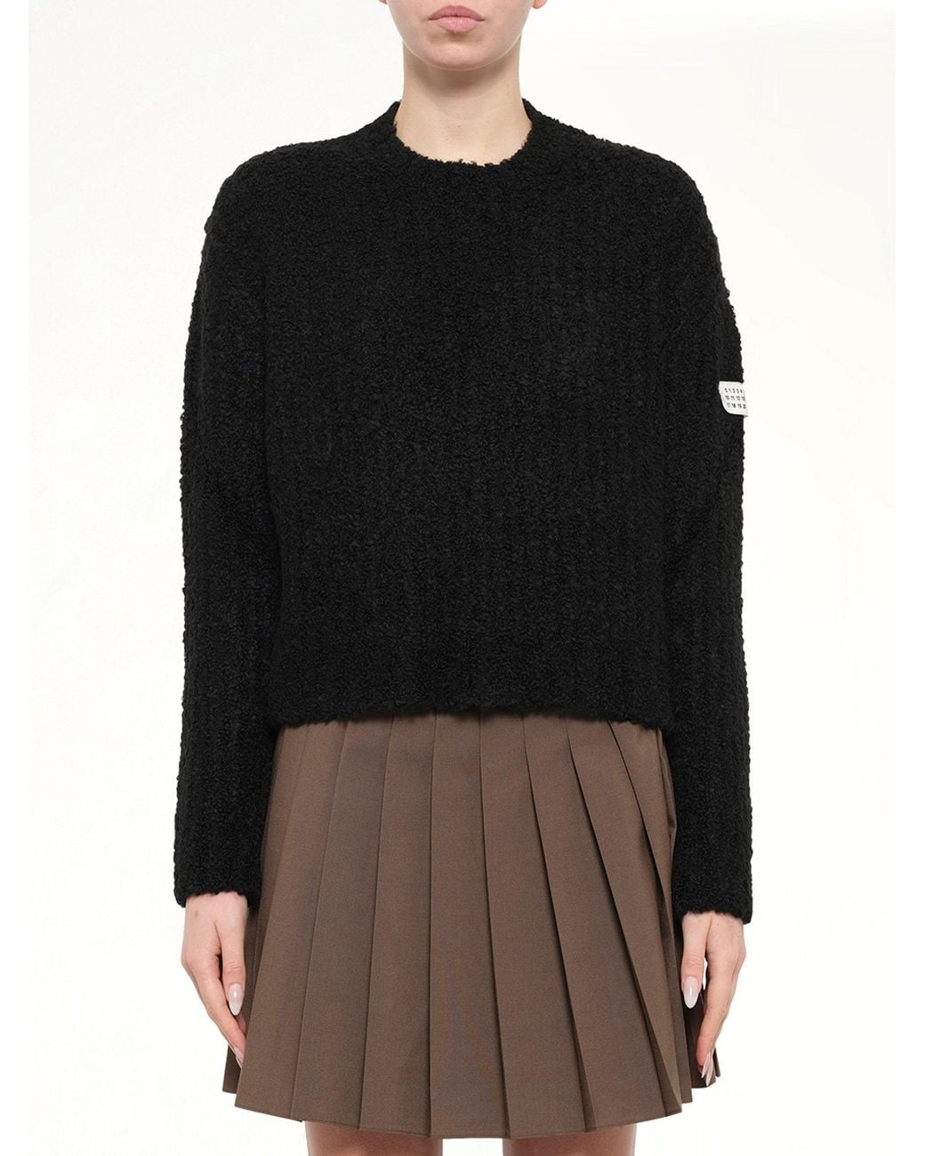 MM6 by Maison Margiela Black Boucle Knit Sweater