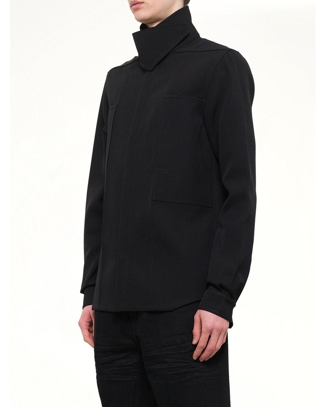 Rick Owens Black Tower Wool Outershirt for men