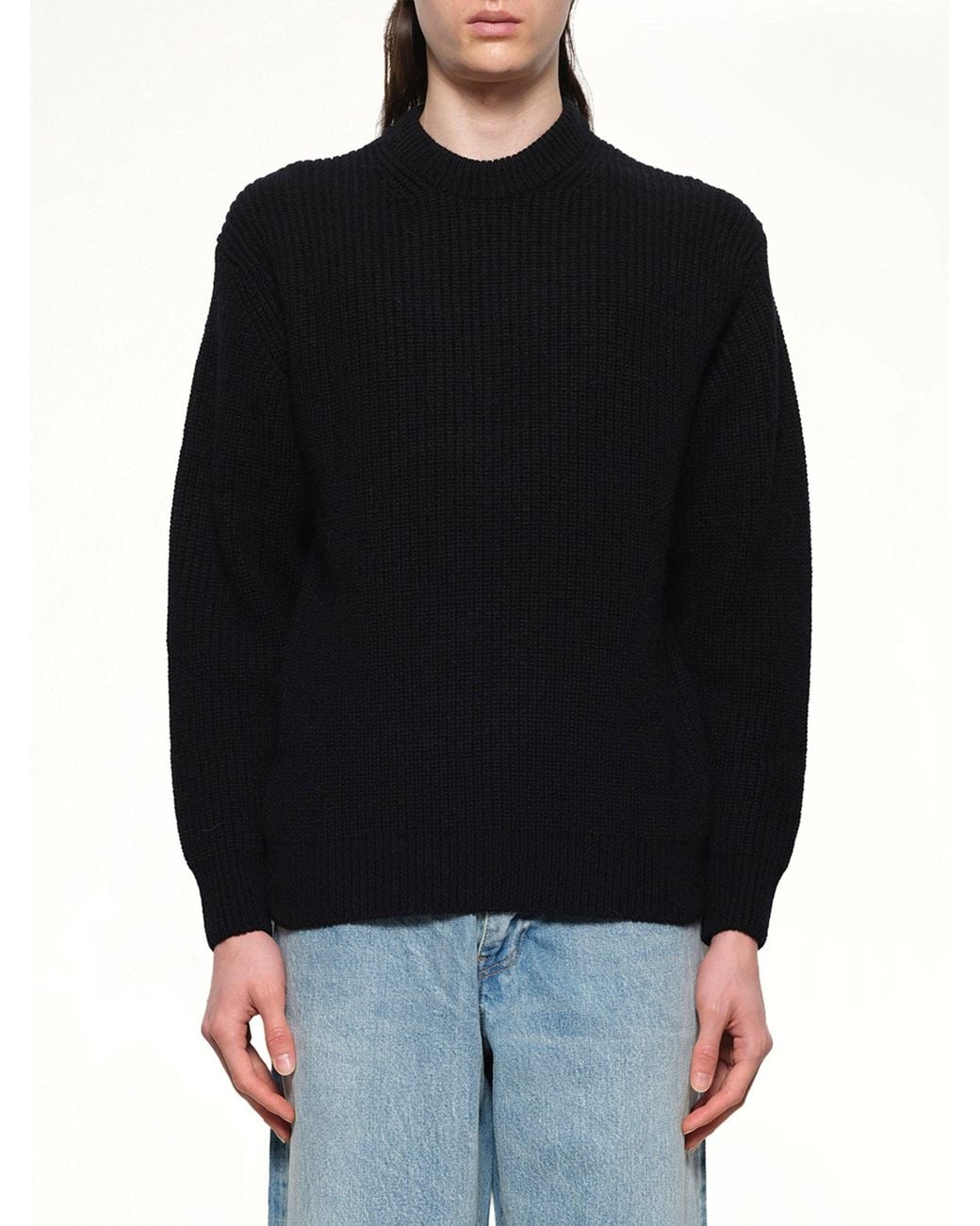 vowels Black Baby Alpaca Knit for men