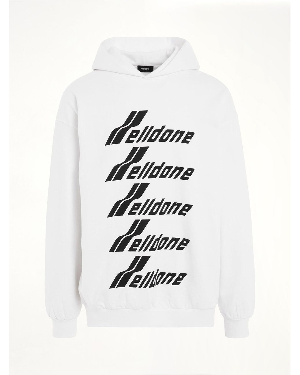 we11done White Multiple Front Logo Hoodie for men