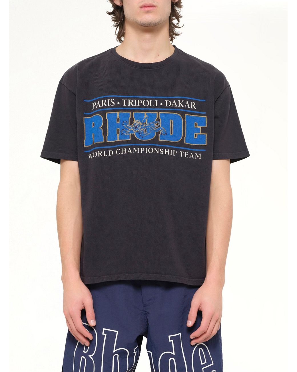 Rhude Blue Chrono T-Shirt for men