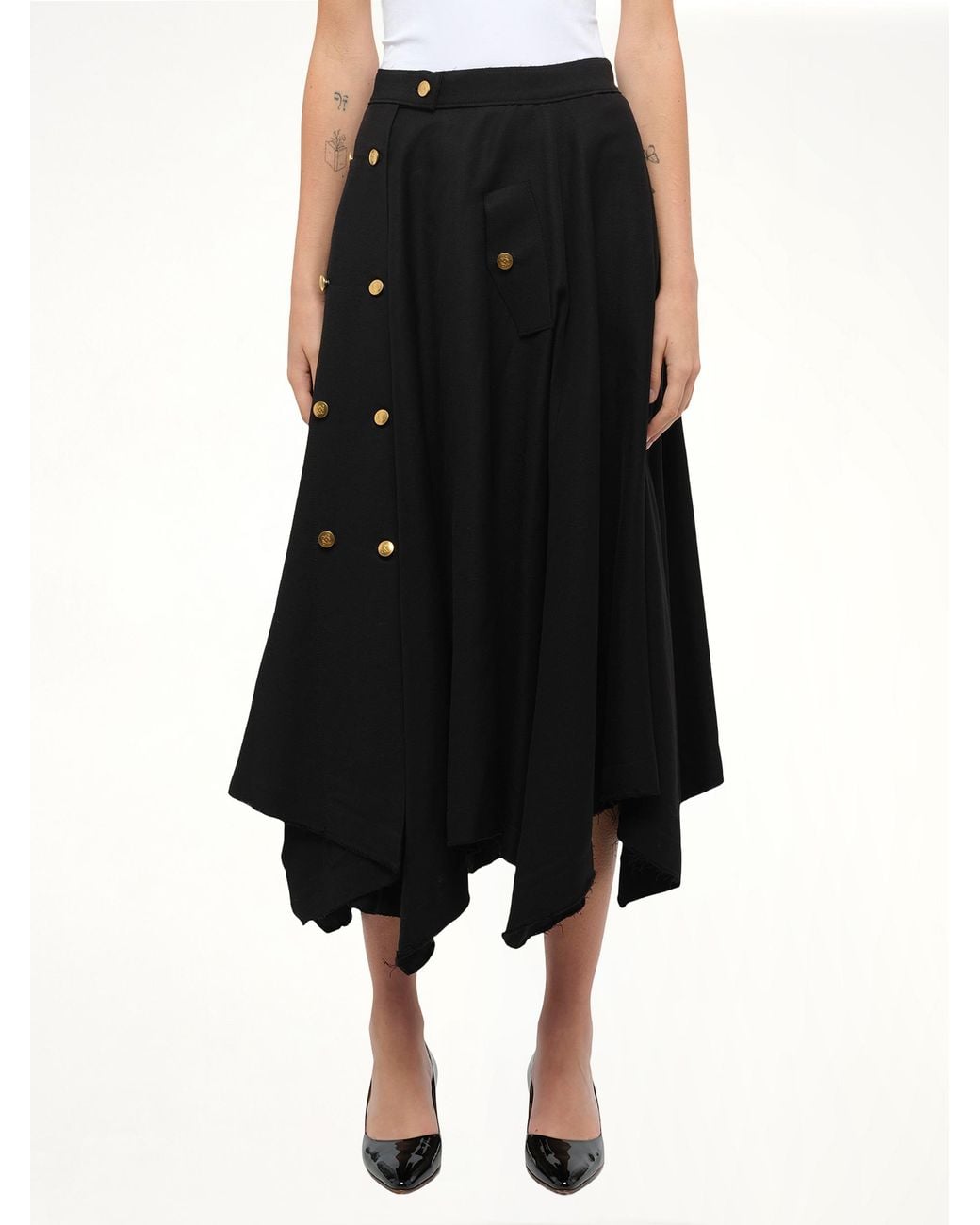 Loewe Black Button Skirt