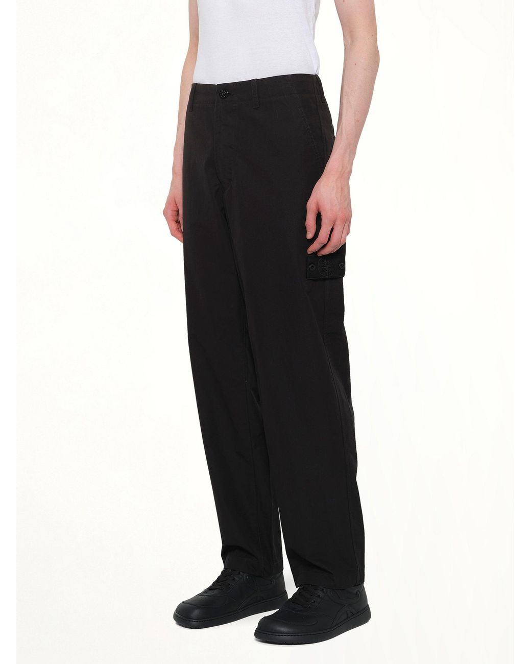 Stone Island Black 310004 Weatherproof Trousers for men