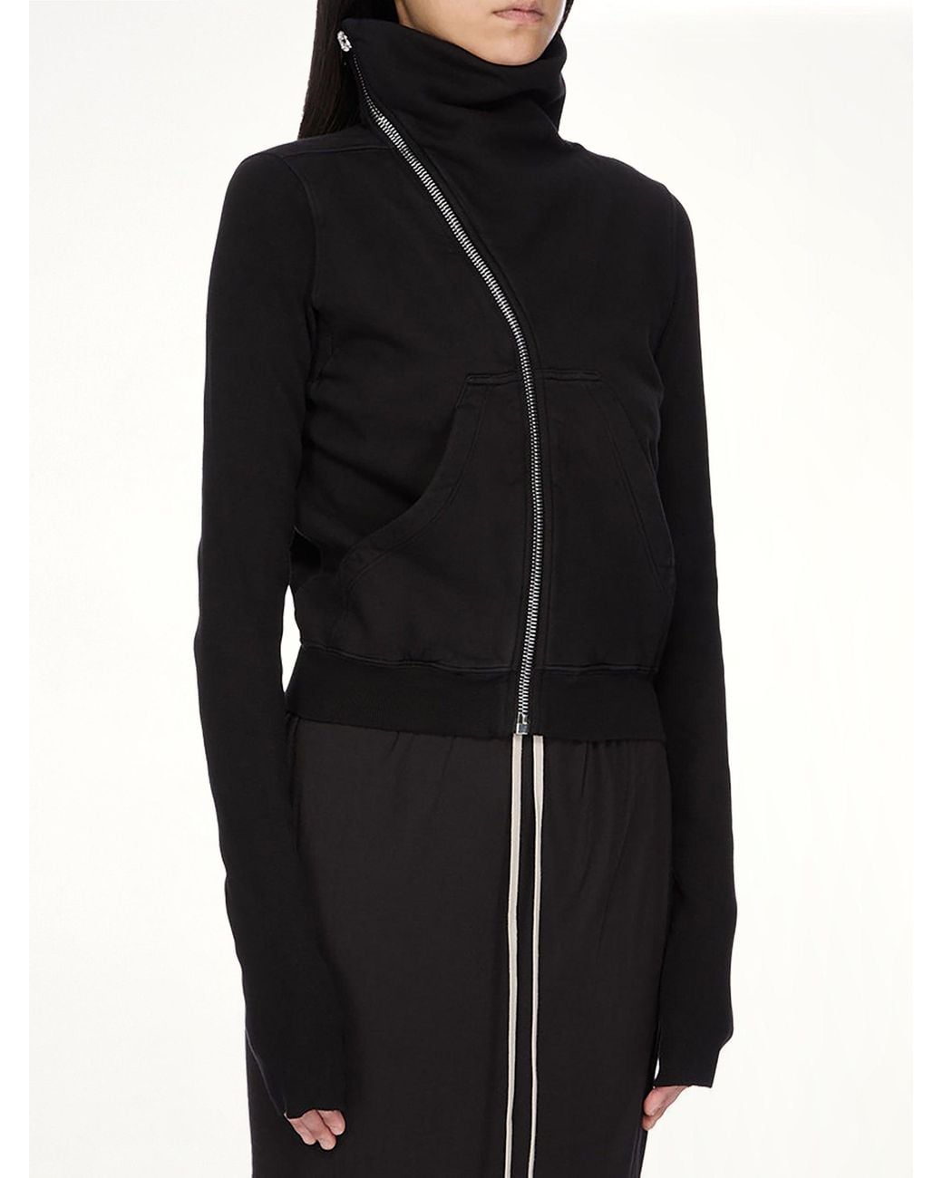 Rick Owens Black Furka Jersey Mountain Sweatshirt