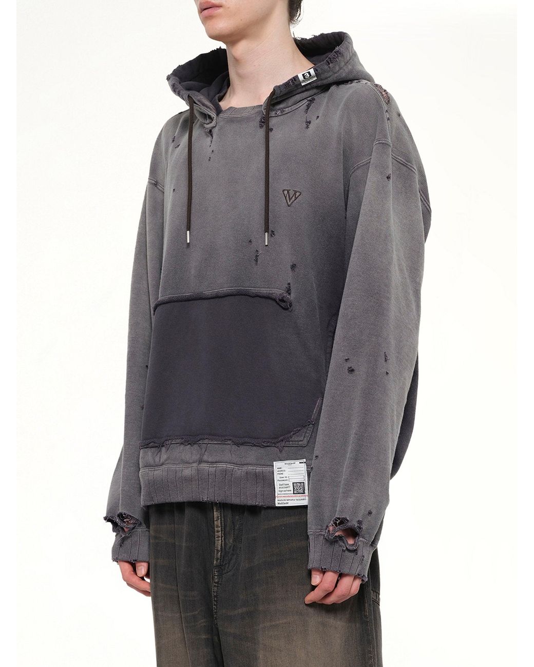 Maison Mihara Yasuhiro Gray Sun Faded Hoodie for men