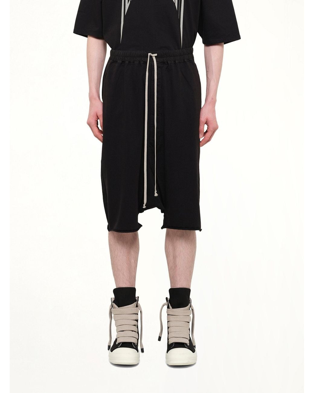 Rick Owens Black Heavy Jersey Drawstring Pods for men