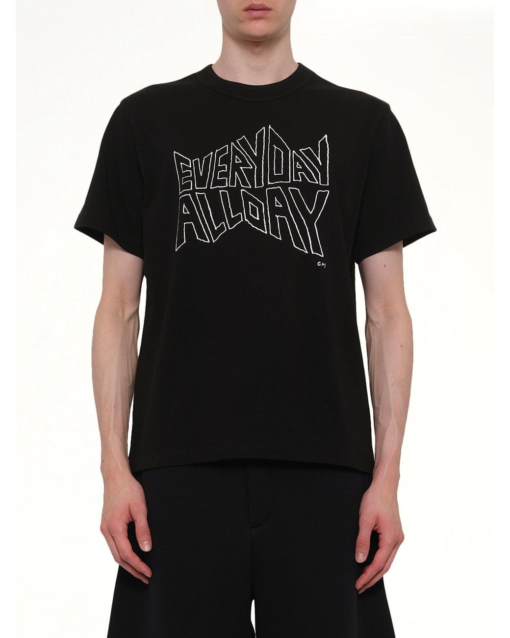 Sacai Black Geoff Print T-Shirt for men