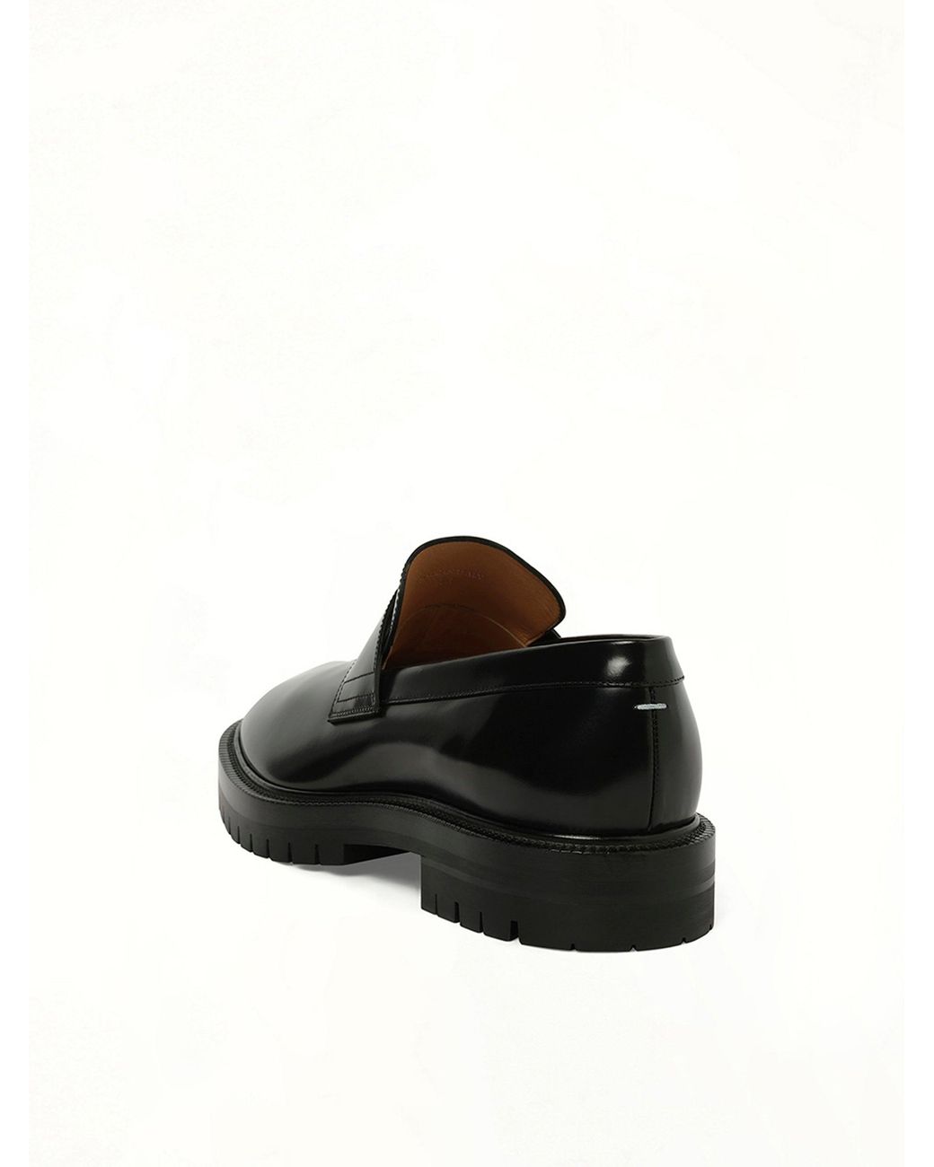 Maison Margiela Black Tabi Leather Loafers Chunky Sole