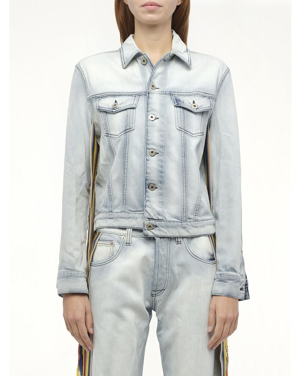 Loewe Blue Stripe Band Denim Jacket