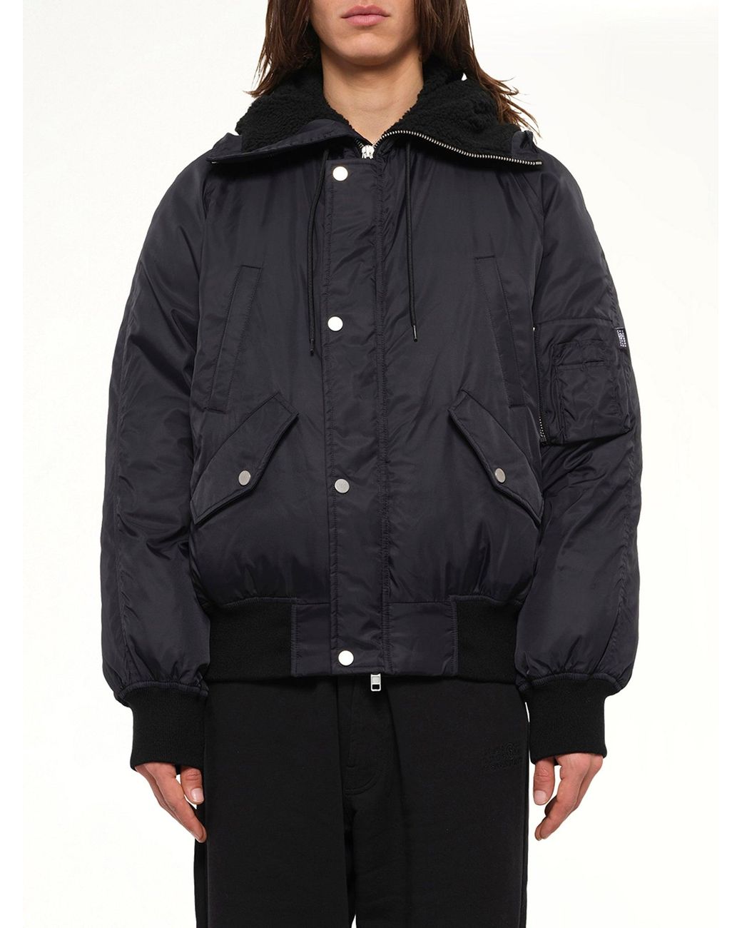 MM6 by Maison Margiela Blue Nylon Utility Jacket for men