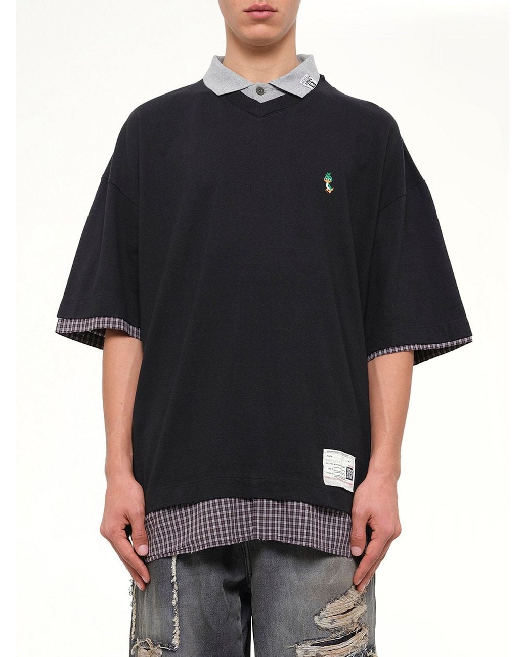Maison Mihara Yasuhiro Black Triple Layered T-Shirt for men