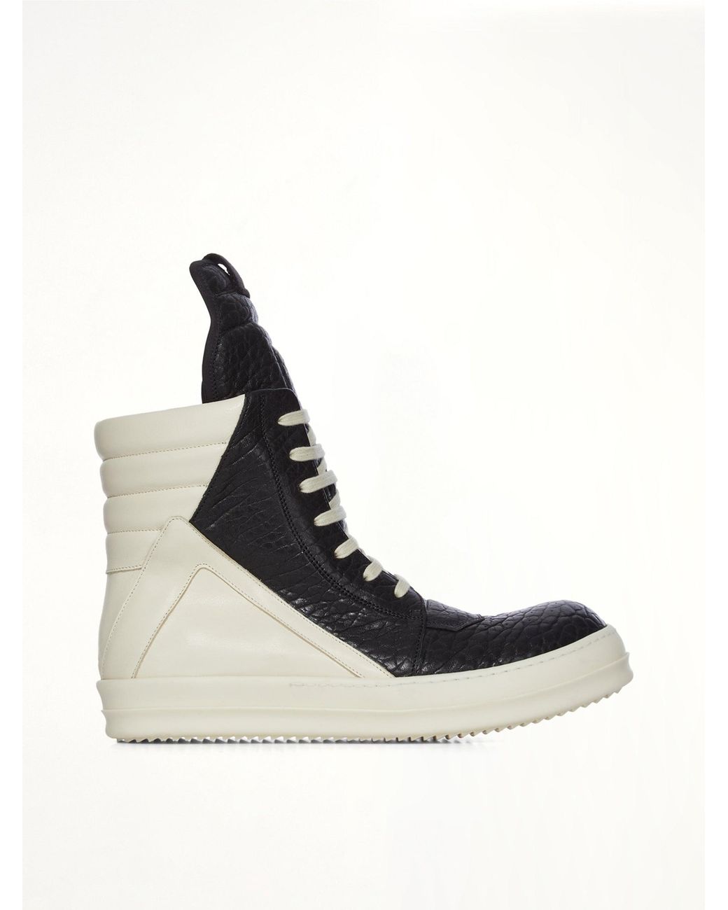 Rick Owens White Geobasket Heel Sneaker