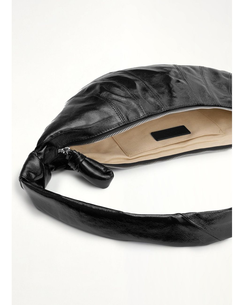 Lemaire Black Croissant Medium Coated Cotton Bag