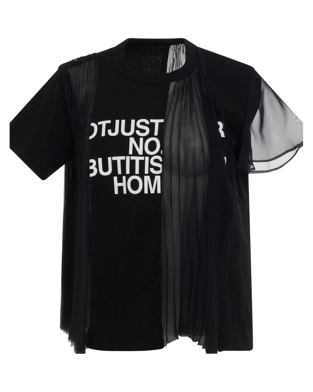 Sacai Black Classic Cotton Jersey T-Shirts