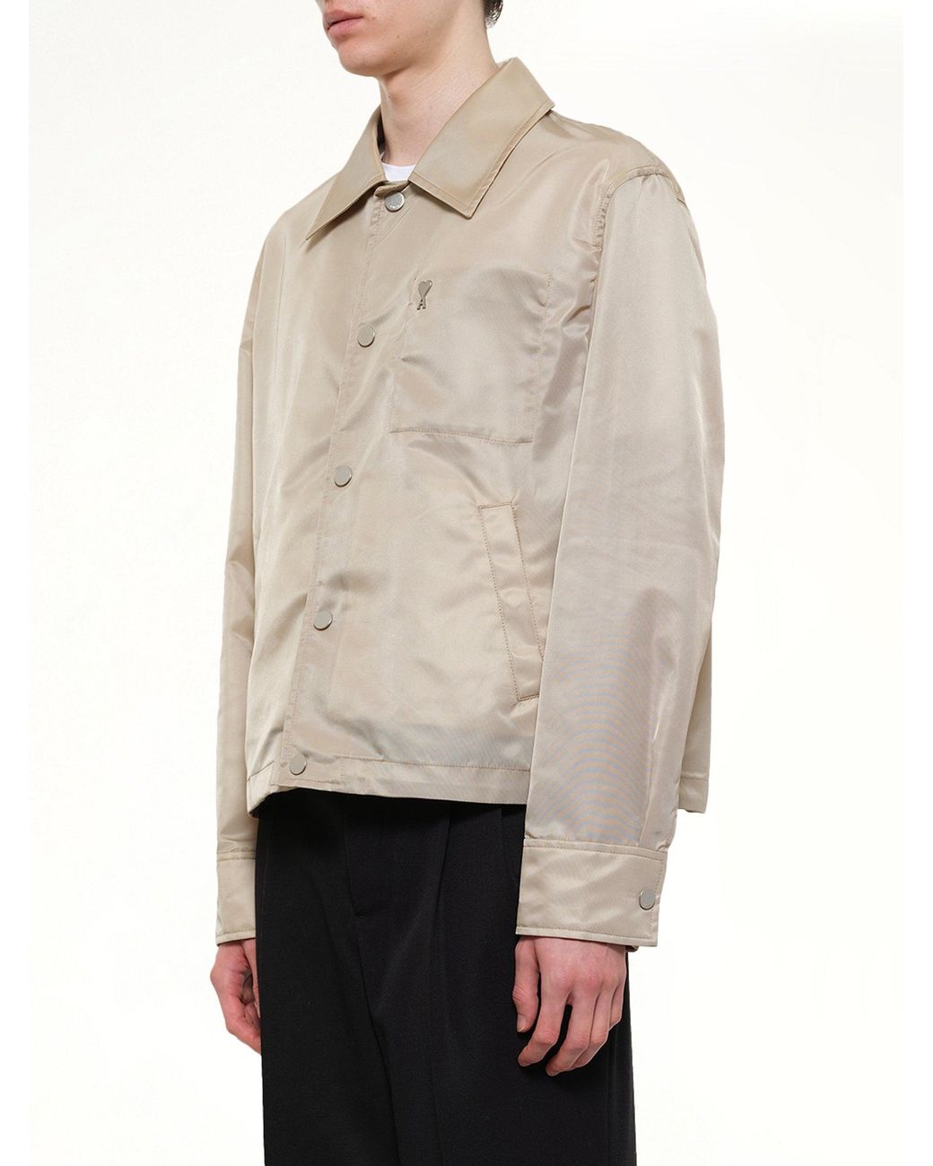 AMI Natural Ami De Coeur Coach Jacket for men