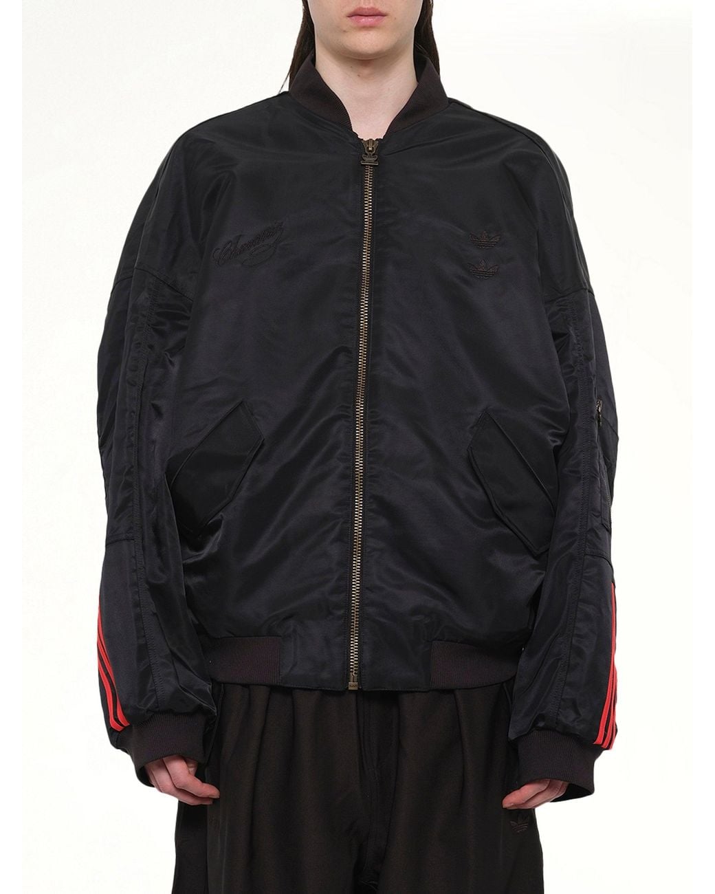 Willy Chavarria Black Adidas X Chavarria Satin Bomber Jacket for men