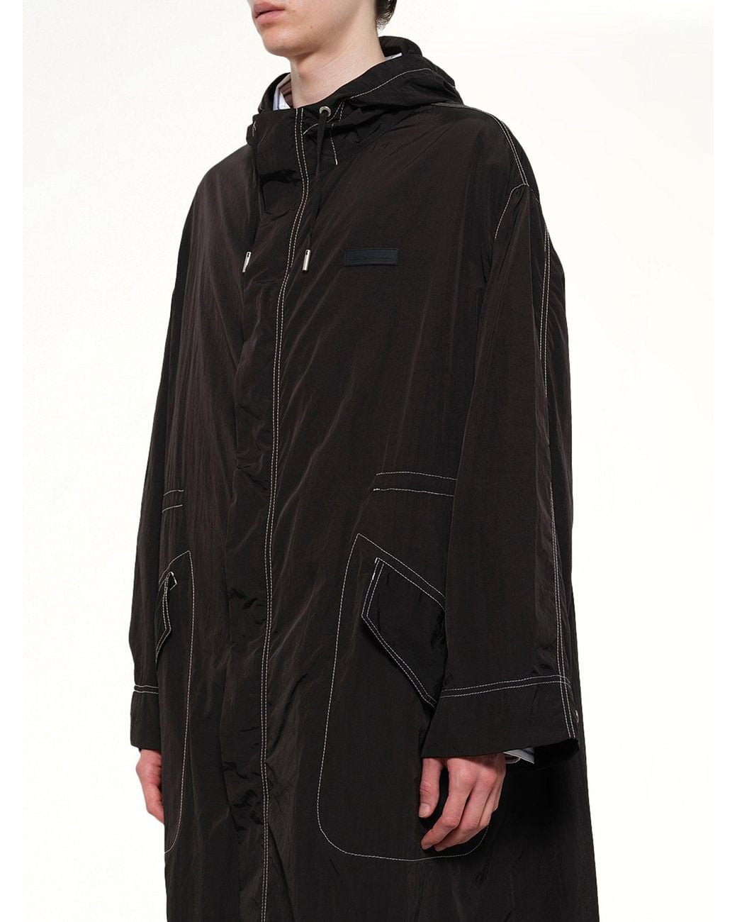 AMI Black Long Parka for men