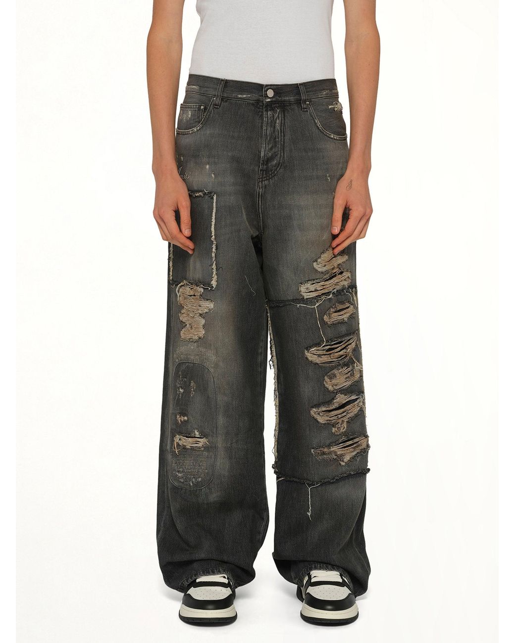 Amiri Black Carpenter Repaired Baggy Jean for men